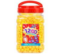 Praisebank Pony Beads, 1200pcs 6x9mm, Wholesale Beads, Bracelets Jewelry Making, Arts & Crafts(Yellow)