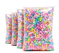 Praisebank Pony Beads, 4000pcs Pony Beads,Candy Macaron Color Pony Beads, Beads for Jewelry Making, Beads for Crafts, Hair Beads, Beads for Hair Braids., X-Large Pack