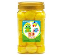 Praisebank Yellow Pom Poms, 90pcs, 1.5inch/4cm, for Arts and Crafts, Balls in Jar