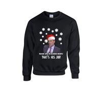 Praising Santa For Delivering Presents That's His Job Jumper Keane Roy Sarcastic Funny Jokes Santa Claus Xmas Gift Unisex Kids Adult Sweatshirt(4XL, Black)