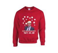 Praising Santa For Delivering Presents That's His Job Jumper Keane Roy Sarcastic Funny Jokes Santa Claus Xmas Gift Unisex Kids Adult Sweatshirt(L, Red)
