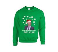 Praising Santa For Delivering Presents That's His Job Jumper Keane Roy Sarcastic Funny Jokes Santa Claus Xmas Gift meme Unisex Kids Adult Sweatshirt(S, Irish Green)