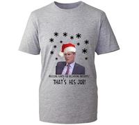 Praising Santa for Delivering Presents That's His Job T-Shirt Keane Roy Sarcastic Funny Jokes Santa Claus Xmas Gift Tee Unisex Kids Adult Tops (Heather Grey, L)