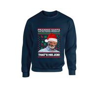 Praising Santa For doing his job Keane Roy Christmas Jumper Xmas Funny Jokes Humour Football lovers Man United Gifts Unisex kids adults Sweatshirt(4XL, Navy)