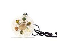 Prajet Amethyst Metatron's Cube Merkaba 7 Chakras with Crystals Stones Orgone Pendant 2 inch Adjustable Energy Generator Necklace for Men and Women Adjustable Energy Generator Necklace (Selenite)