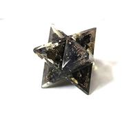 Prajet Black Tourmaline Orgone Merkaba Star for Protection, Sacred Geometry Healing Crystal, Reiki Meditation Decor Gift 4 inches Orgonite