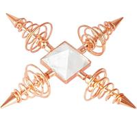 Prajet Copper Coil Crystal Quartz Pyramid Energy Generator 4 Points Healing Reiki Sacred Gift Pyramid Generator