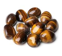 Prajet Crystal Tiger Eye Tumbled Stone - Natural Healing Crystal for Protection, Confidence, Meditation, Chakra Balancing & Reiki Healing (Polished Tiger’s Eye Gemstone)