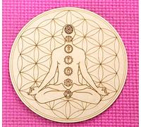 PRAJET CRYSTALS 7 Chakra Buddha Crystal Grid Wall - Sacred Geometry Wall Décor for Healing, Meditation & Positive Energy | Chakra Balancing Crystal Art