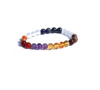 PRAJET CRYSTALS Jet Mental Strength Crystal Bracelet for Men & Women Natural 8mm Gemstone Beaded Stretch Bracelet Meditation Yoga Mindfulness Everyday Wear Crystal Jewelry