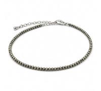 PRAJET CRYSTALS Pyrite Anklet for Women & Men | Natural Pyrite Crystal Gemstone Beaded Ankle Bracelet | Wealth, Prosperity & Protection Stone (1)
