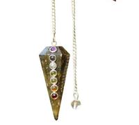 Prajet Energized Crystals Labradorite Chakra Cone Pendulum for Positivity | Polished Crystals Healing | Natural Stones | Feng Shui | Good Luck | Reiki Gift & Home Decor