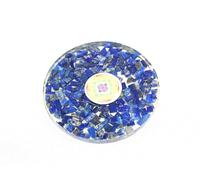 Prajet Energized Lapis Lazuli Orgone Tea Coaster Flower of Life Round 3.5 Inch Diameter Approx. Useful in Vastu, feng shui, space personal healing