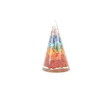 Prajet Energized O-rgonite Healing Crystal Cone Protection Tower, Cleansing Chakras, and Gifting Purpose and Meditation Tower (Chakra Layer)
