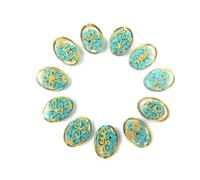 Prajet Energized orgone K-Aruna Oval Set Gemstone Healing Chakra Balancing Gemstone Divine Spiritual Love Bonding Gift (Turquoise Karuna)