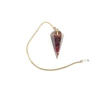 Prajet Energized Orgonite Chakra Chain Cone Shaped Pendulum Reiki Pendulum Therapy Healing Genuine Crystal Divine (Garnet Chakra Chain)