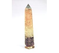 Prajet Energized Orgonite Faceted Massage Wand Stick Copper Chokurei Reiki Holy Pious Healing Crystal Divine Approx. Size 4.5" - 5" Long and 1" Thick. (RCA Orgone)