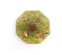Prajet Energized Orgonite Healing Crystals Hexagonal Vastu Plate Energy Generator Crystal Gemstones Unique Approx. Size 4.5 inch * 1.5 cm Thickness (Peridot Orgone Plate)