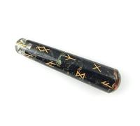 Prajet Energized Orgonite Healing Smooth/Obelisk/Pointed Wand Runes Wand Stick Reiki Healing Crystal Divine for Chakra Balancing (B.Tourmaline Runes Smooth)