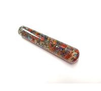Prajet Energized Orgonite Smooth Massage Wand Stick Energetic Copper Chokurei Reiki Healing Genuine Crystal Divine (Mix Chakra Smooth)