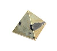 Prajet Energized Pyrite Pyramid Stone Handcrafted 2 inch Approx. Crystal Pouch Stress Relief Healing Crystal Abundance Stone