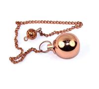 Prajet Metal Dowsing & Divination Pendulum with Chain - Spiritual Divination Tool for Reiki, Chakra Healing, Meditation & Energy Balancing (Ball Pendulum Copper NEW)