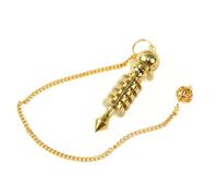 Prajet Metal Dowsing & Divination Pendulum with Chain - Spiritual Divination Tool for Reiki, Chakra Healing, Meditation & Energy Balancing (Brass 4 Isis Pendulum Chain)