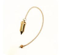 Prajet Metal Dowsing & Divination Pendulum with Chain - Spiritual Divination Tool for Reiki, Chakra Healing, Meditation & Energy Balancing (Bullet Gold PRAJET NEW)