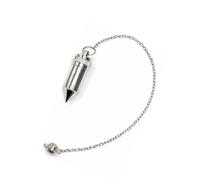 Prajet Metal Dowsing & Divination Pendulum with Chain - Spiritual Divination Tool for Reiki, Chakra Healing, Meditation & Energy Balancing (Silver Bullet PRAJET NEW)