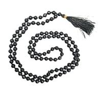 Prajet Natural Healing Crystal Japa Mala - 108 Natural Gemstone Beads for Meditation, Prayer, Yoga, Reiki, Spiritual Healing and Mindfulness (B. Tourmaline Japa Mala)