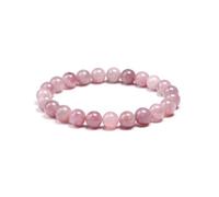 Prajet New Amethyst Round Beads Stretch Bracelet Natural Crystal Stone, Gifts for Women Men Teens. for Students, Decrease Anger-Anxiety.
