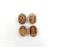 Prajet Orgonite Oval Usui Set for Reiki Healing Chakra Balancing Meditation Gemstone Holy Pious Healing Genuine Crystal Divine Crystal Therapy (Oval Red Jasper orgone Usui)