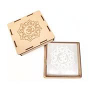 Prajet Selenite Square Plate for Energy Healing & Meditation | Crystal Charging Plate | Spiritual Home Decor | for Smudging, Healing, Recharging Crystals (OM)