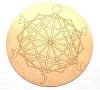Prajet Wooden Carving crystal Grid - Amplify The Power of Your Crystals, Grids for Crystal, Witchcraft, Wiccan Altar, Space Decor Crystal Grid for Stones (Double Hexagon Moon Grid)