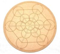 Prajet Wooden Carving Crystal Grid - Amplify The Power of Your Crystals, Grids for Crystal, Witchcraft, Wiccan Altar, Space Decor Crystal Grid for Stones (Metatron with Vicious Circle Grid)