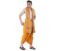 PRAKASAM COTTON Men's Panjakejam Dhoti Towel Set With Pocket Free Mango