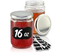 Praknu 12 Preserving Jars 500 ml with Lid, Labels, Airtight Twistoff Jars for Preservation