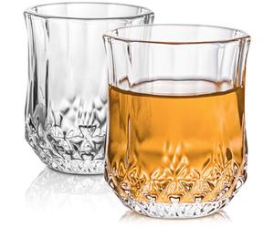 Praknu 6 Shot Glasses 40 ml with a Heavy Base - 1.5 oz Spirit Glass Set | Embossed vintage look for the cabinet, thick bottom holds steady, comfortable to grip, dishwasher safe, vodka or liqueur
