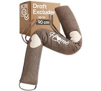 Praknu Draft Excluder for Doors & Windows - Draught Excluder Extra Heavy 90cm/35in - Removable & Washable - Simple Installation - No Glue or Drilling - Brown