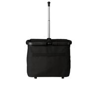 Praknu Foldable Shopping Basket 15-25 L Black - Collapsible Mini Basket | Grows with the load, washable cover, aluminium frame and reinforced base, folds flat, inner and outer pockets, 300D fabric