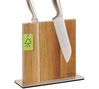 Praknu Magnetic Knife Block Without Knives - Extra Strong Magnet - Both Sides - Magnetic Knife Holder Made of FSC®Acacia Wood - Non-Slip and Space Saving
