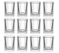 Praknu Shot Glasses Set of 12 Square - 2oz / 60ml - Dishwasher Safe & Heavy Base - Ideal for Every Party