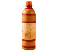 PrakRtyA: Clay Water Bottle for Drinking - Handmade Terracotta Earthen Bottle | Natural Mitti Water Bottle | Eco-Friendly, BPA-Free, Chemical-Free, Reusable Water Container (Style 2)