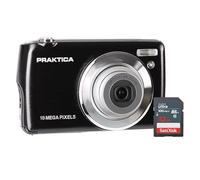 Praktica Compact Digital Camera with SanDisk 32GB SD Card - Rechargeable, Portable, FHD 1080P, 18MP, 8x Zoom, 2.7" LCD Screen