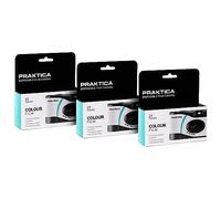 Praktica Disposable Cameras with Flash Single Use Camera - Pack of 3 for weddings, gatherings, travel & more