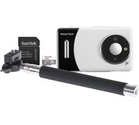 PRAKTICA DZ13 Compact Digital Camera & Selfie Stick Bundle - White & Black, Black,White