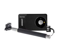 Praktica DZ13 Compact Digital Camera with 32GB MicroSD Card & Selfie Stick - 13MP Dual CMOS Sensors, Wide-Angle Lens & 18x Zoom, Full HD Video - Black