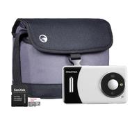 Praktica DZ13 Compact Digital Camera with 64GB MicroSD Card & Case - 13MP Dual CMOS Sensors, Wide-Angle Lens & 18x Zoom, Full HD Video - White
