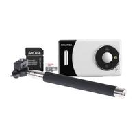 Praktica DZ13 Compact Digital Camera with SanDisk 32GB MicroSD Card & Selfie Stick - 13MP Dual CMOS Sensors, Wide-Angle Lens & 18x Zoom, Full HD Video