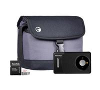 Praktica DZ13 Compact Digital Camera with SanDisk 64GB MicroSD Card & System Bag - 13MP Dual CMOS Sensors, Wide-Angle Lens & 18x Zoom, Full HD Video - Black